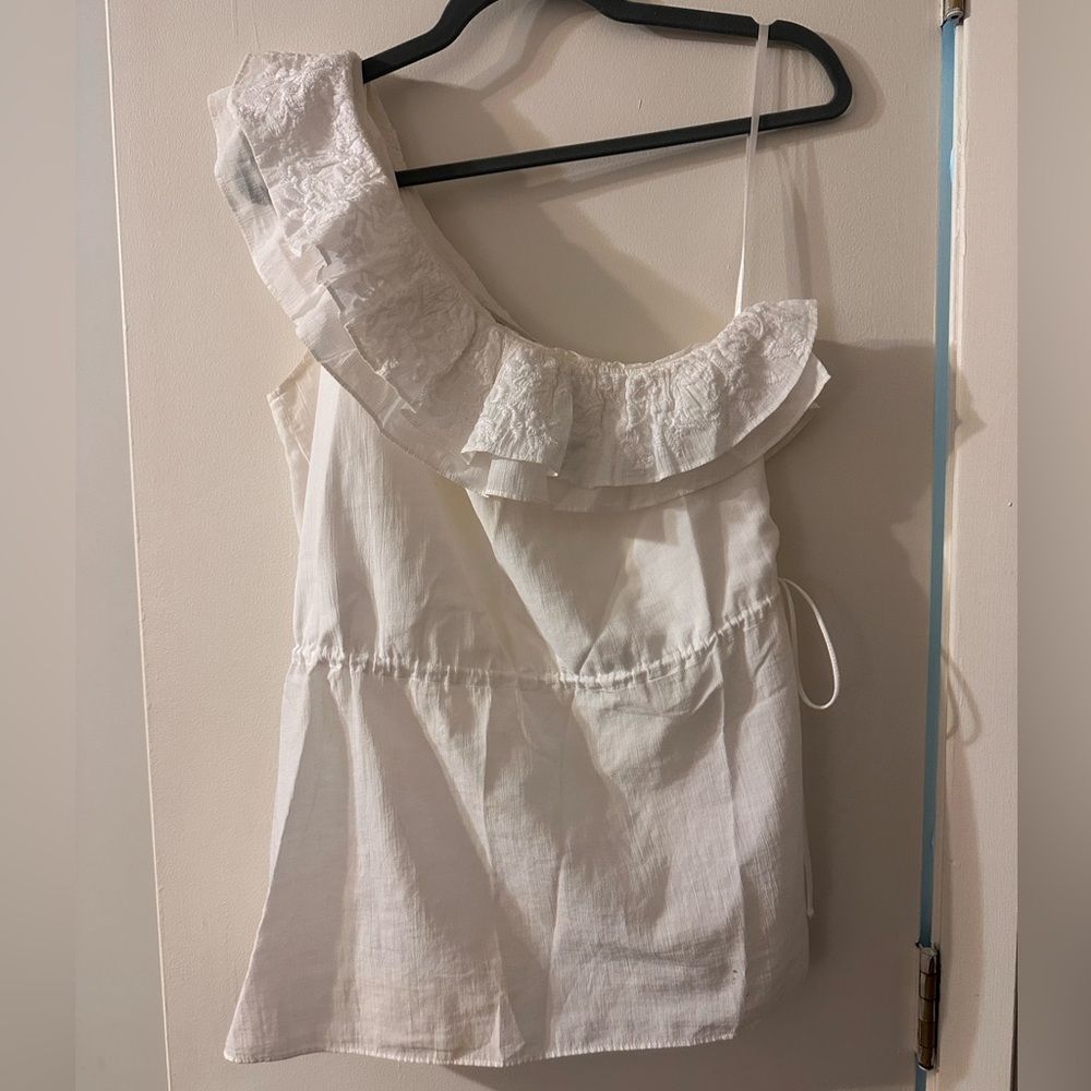 Banana Republic One Shoulder White Top Size S
